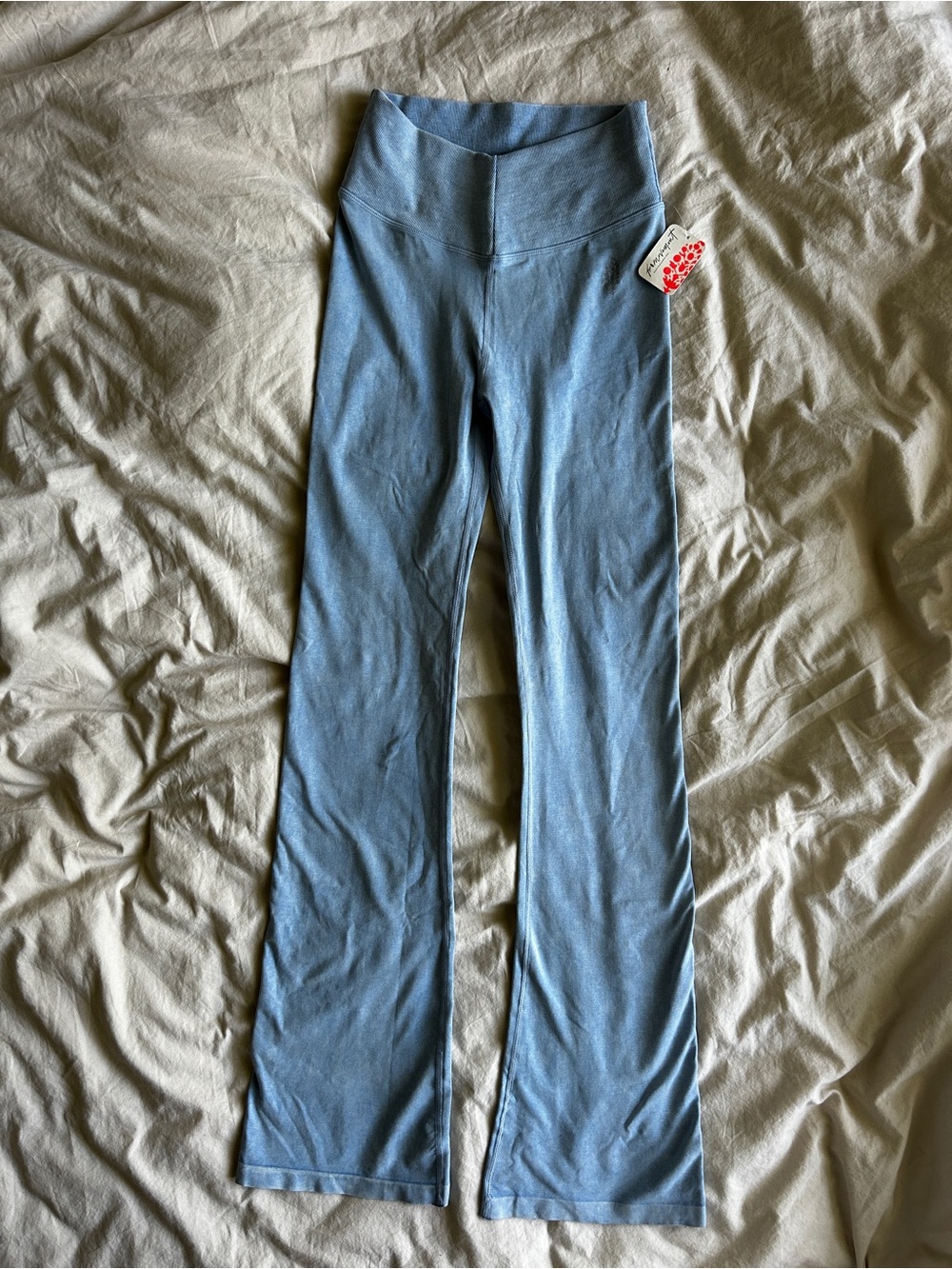 Free People Movement High-Rise Wide-Leg Leggings - Light Faded Blue XS/S NWT